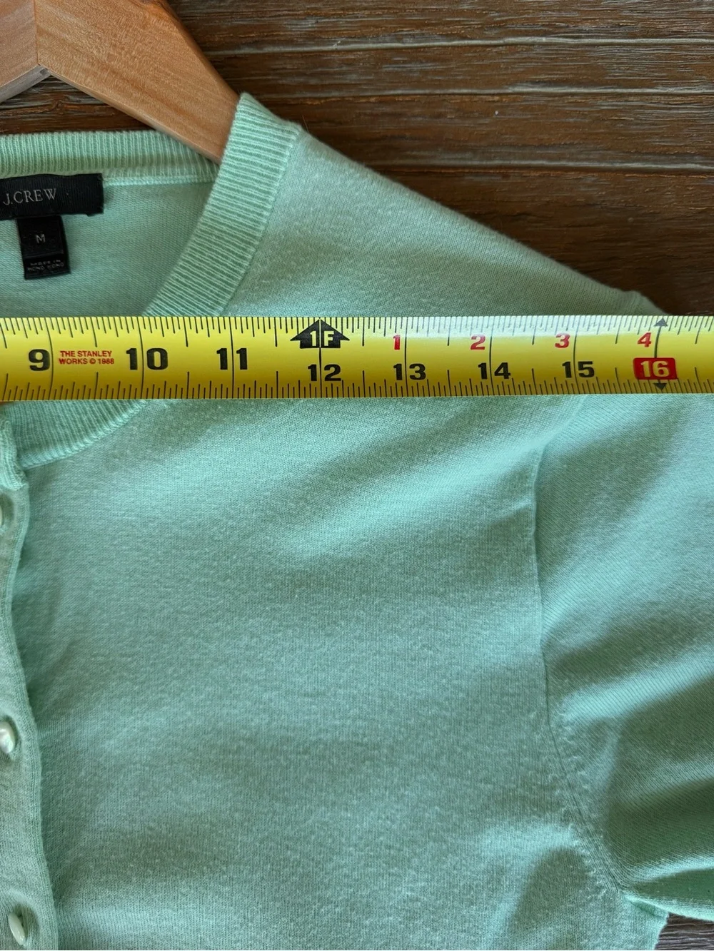 Vintage J. Crew Jackie Cardigan Sweater Womens M Mint Green Cotton Blend RN77388